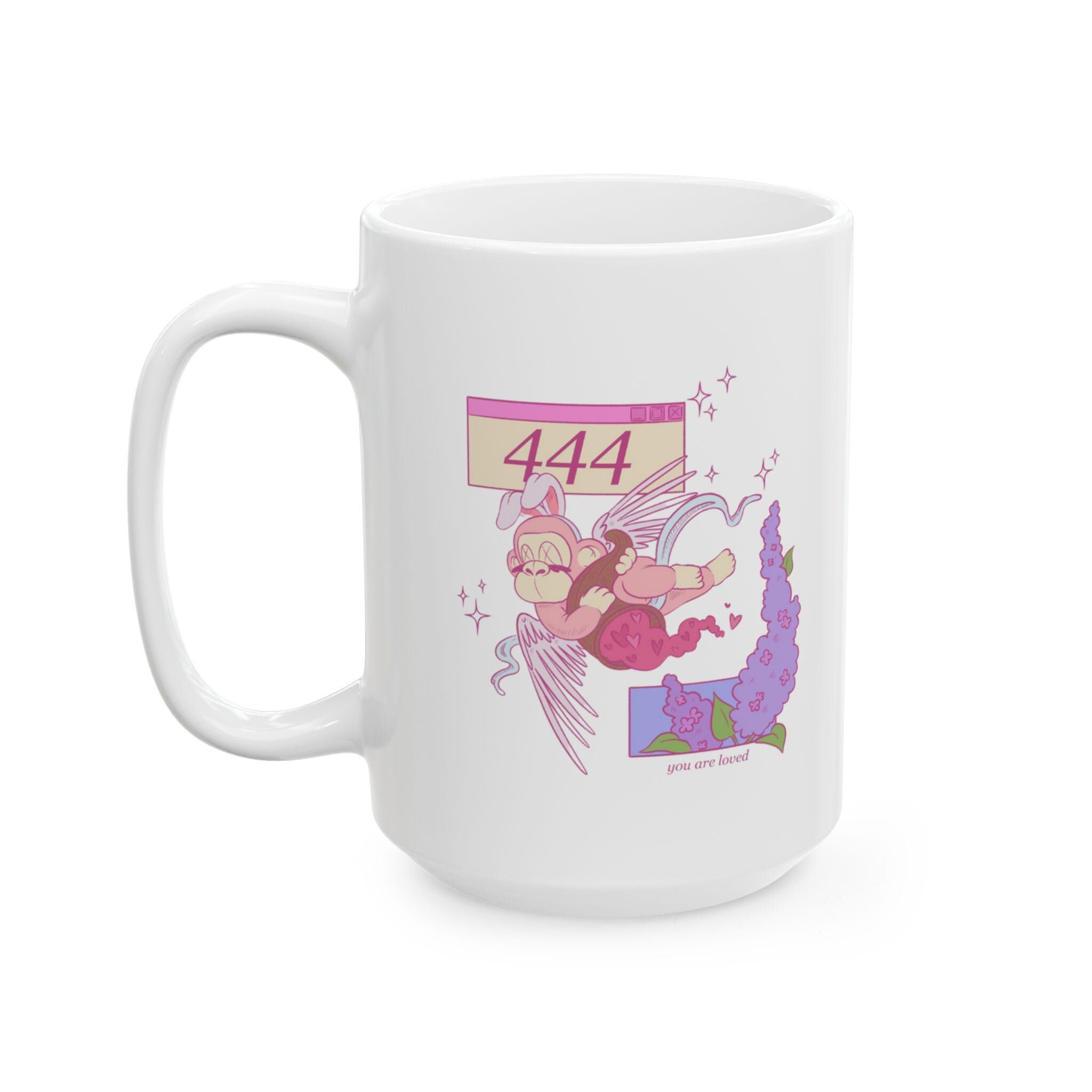 444 Angel Number Affirmation Mug Spiritual Manifestation Gift Encouragement Coffee Cup