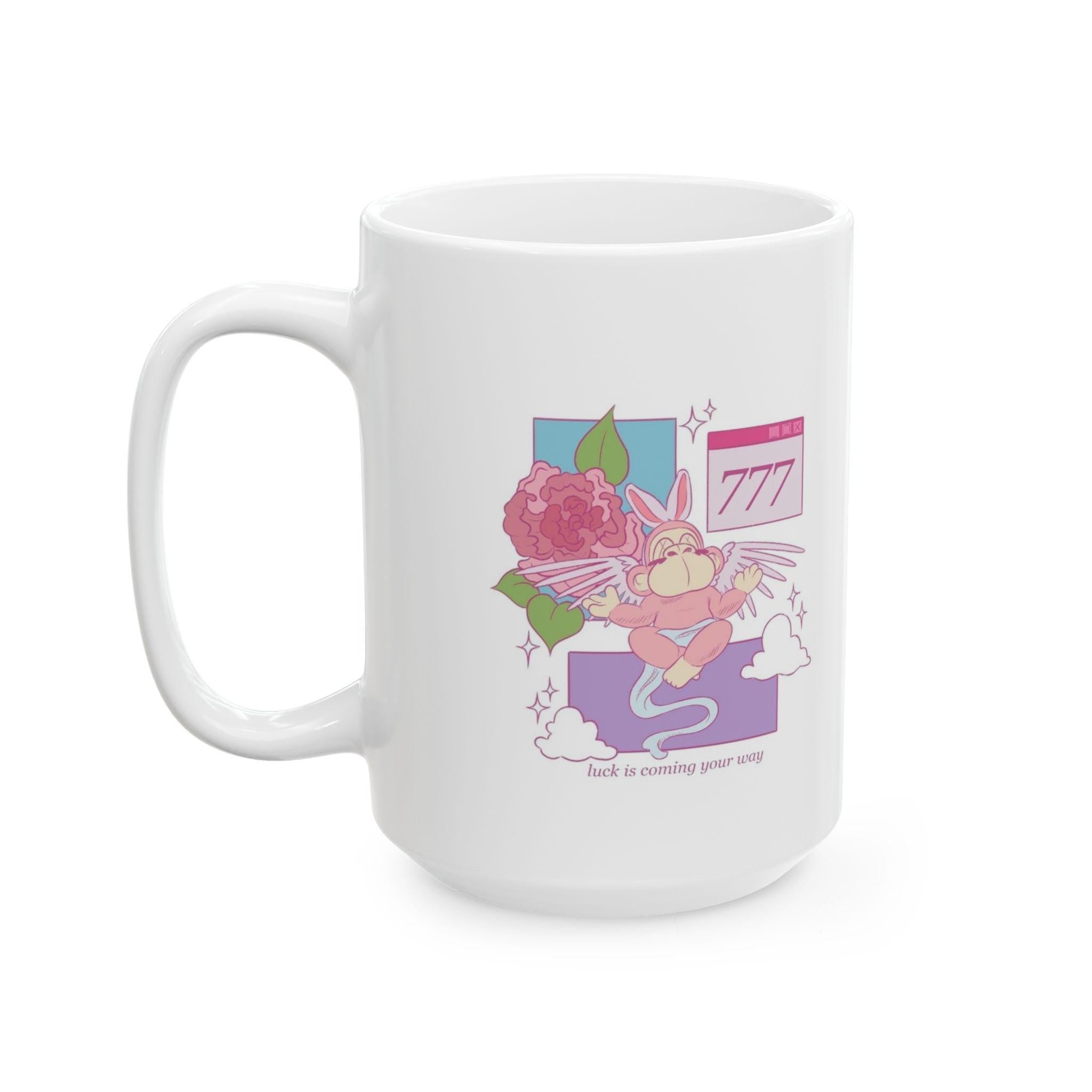 777 Angel Number Lucky Mug Affirmation Encouragement Gift Alignment Manifestation Coffee Cup