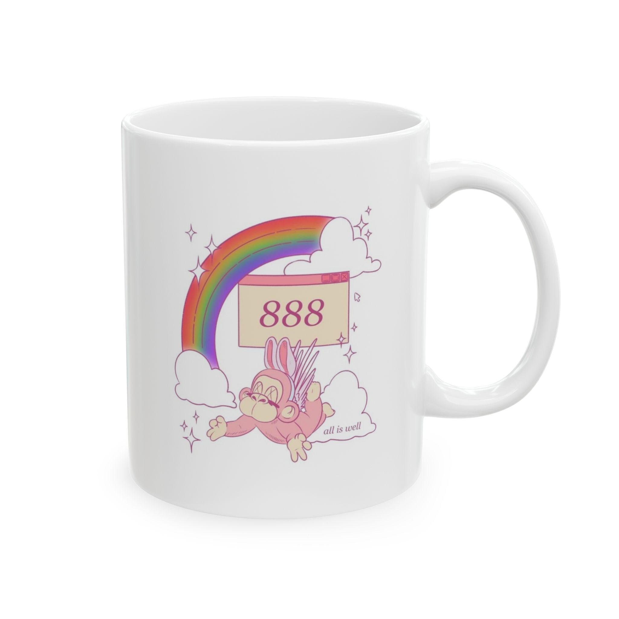 888 Angel Number Abundance Mug Spiritual Affirmation Gift Manifestation Encouragement Cup