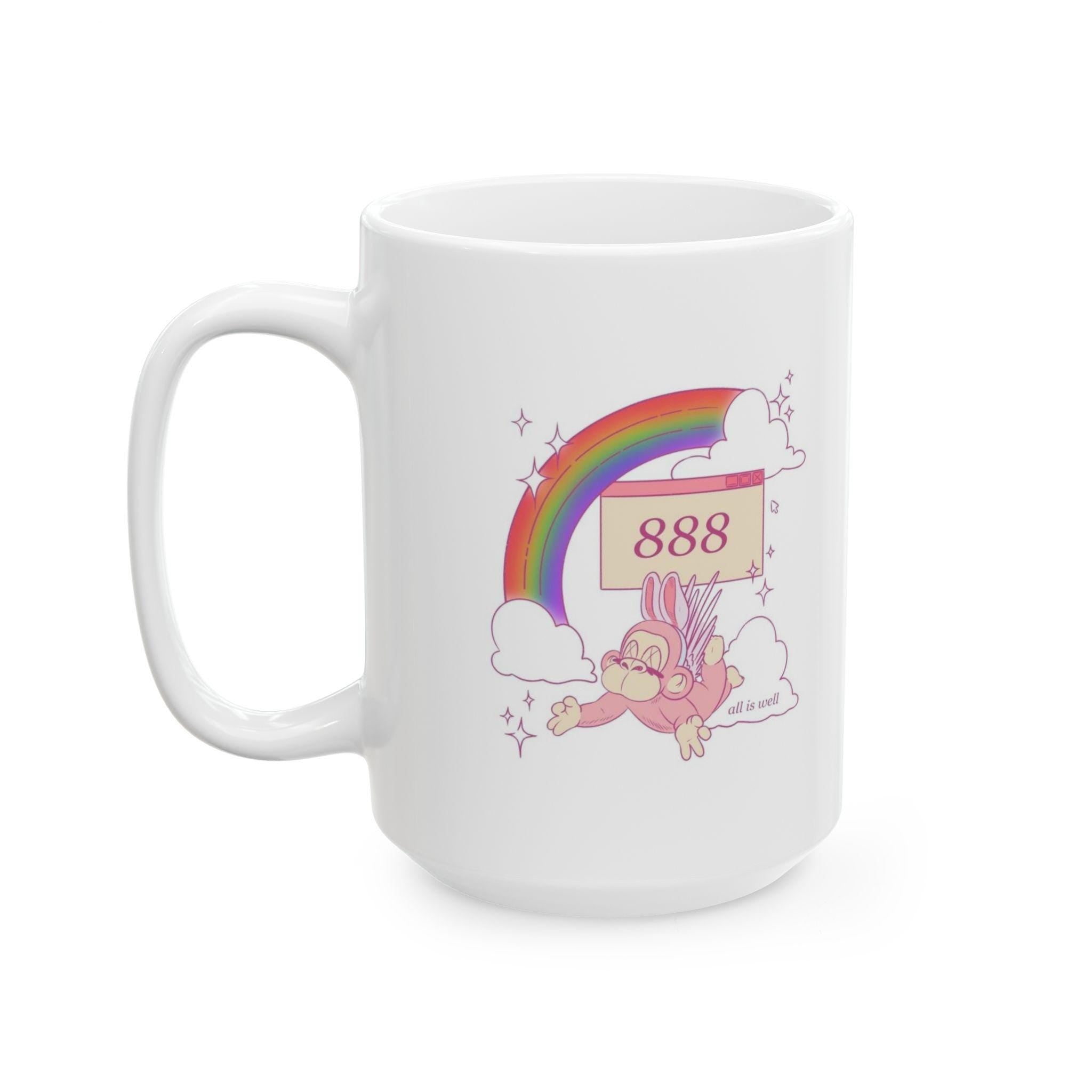 888 Angel Number Abundance Mug Spiritual Affirmation Gift Manifestation Encouragement Cup
