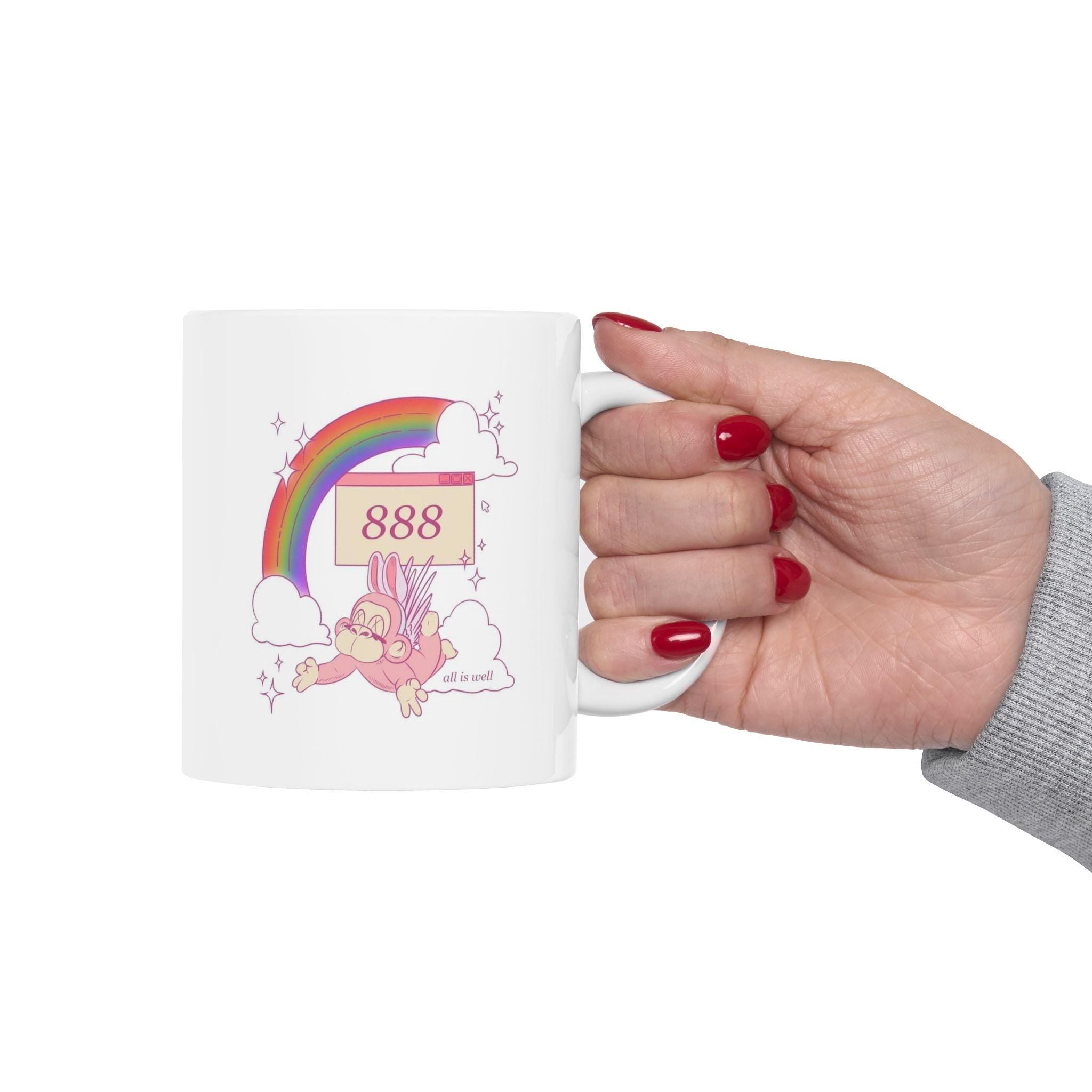 888 Angel Number Abundance Mug Spiritual Affirmation Gift Manifestation Encouragement Cup