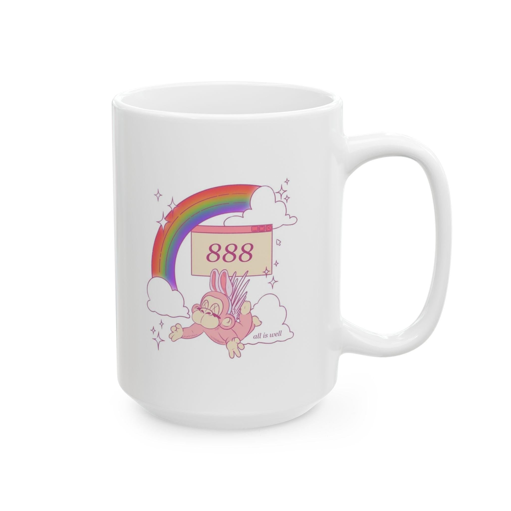 888 Angel Number Abundance Mug Spiritual Affirmation Gift Manifestation Encouragement Cup