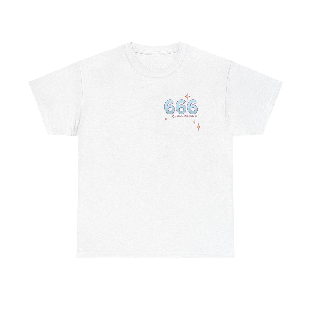 666 Angel Number White T-Shirt Spiritual Awareness Shirt Cute Graphic Tee