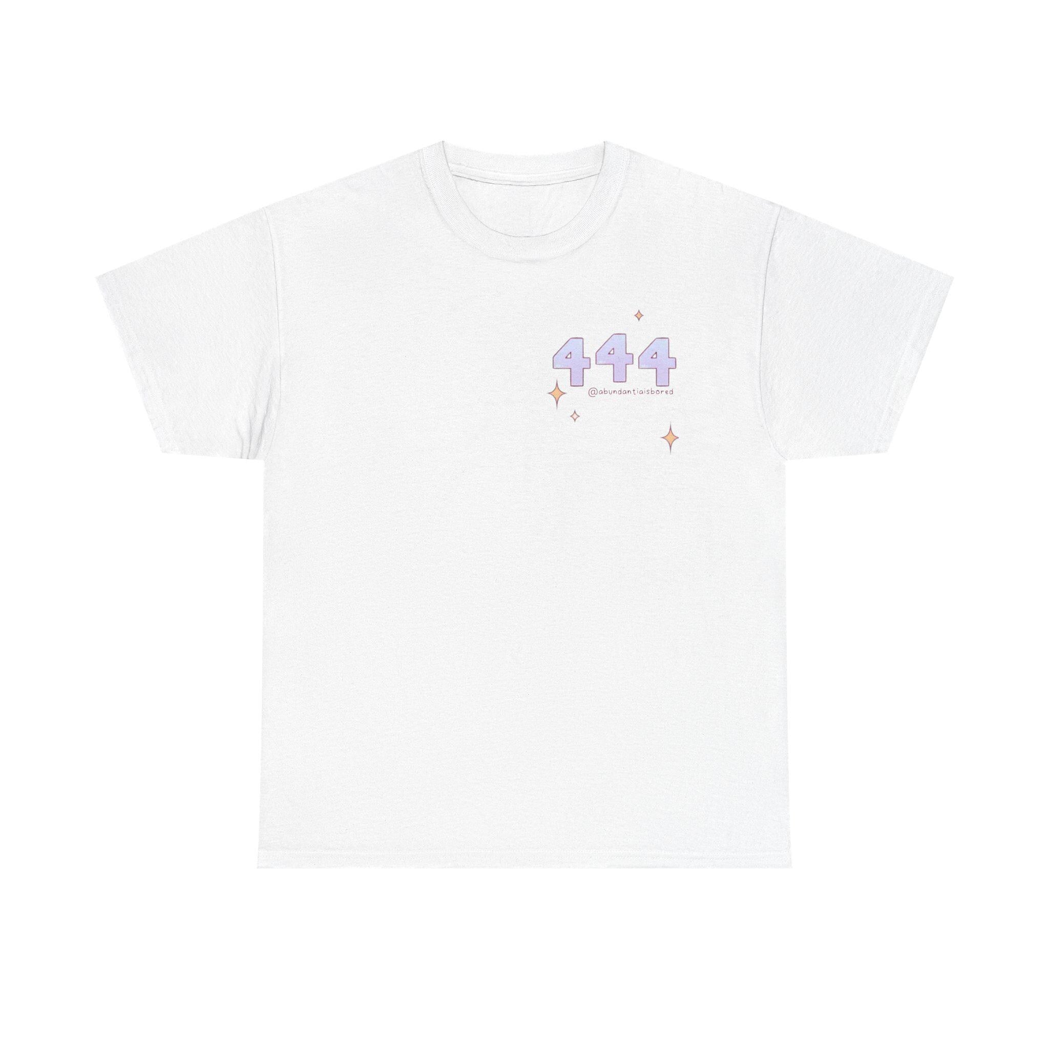 444 Angel Number White TShirt Spiritual Affirmation Shirt Manifestation Graphic Tshirt Gift