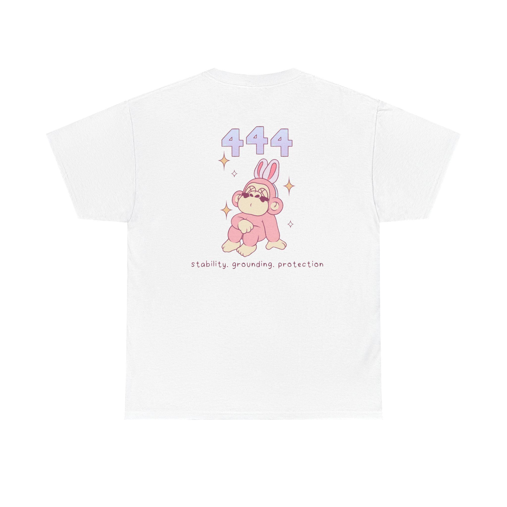 444 Angel Number White TShirt Spiritual Affirmation Shirt Manifestation Graphic Tshirt Gift