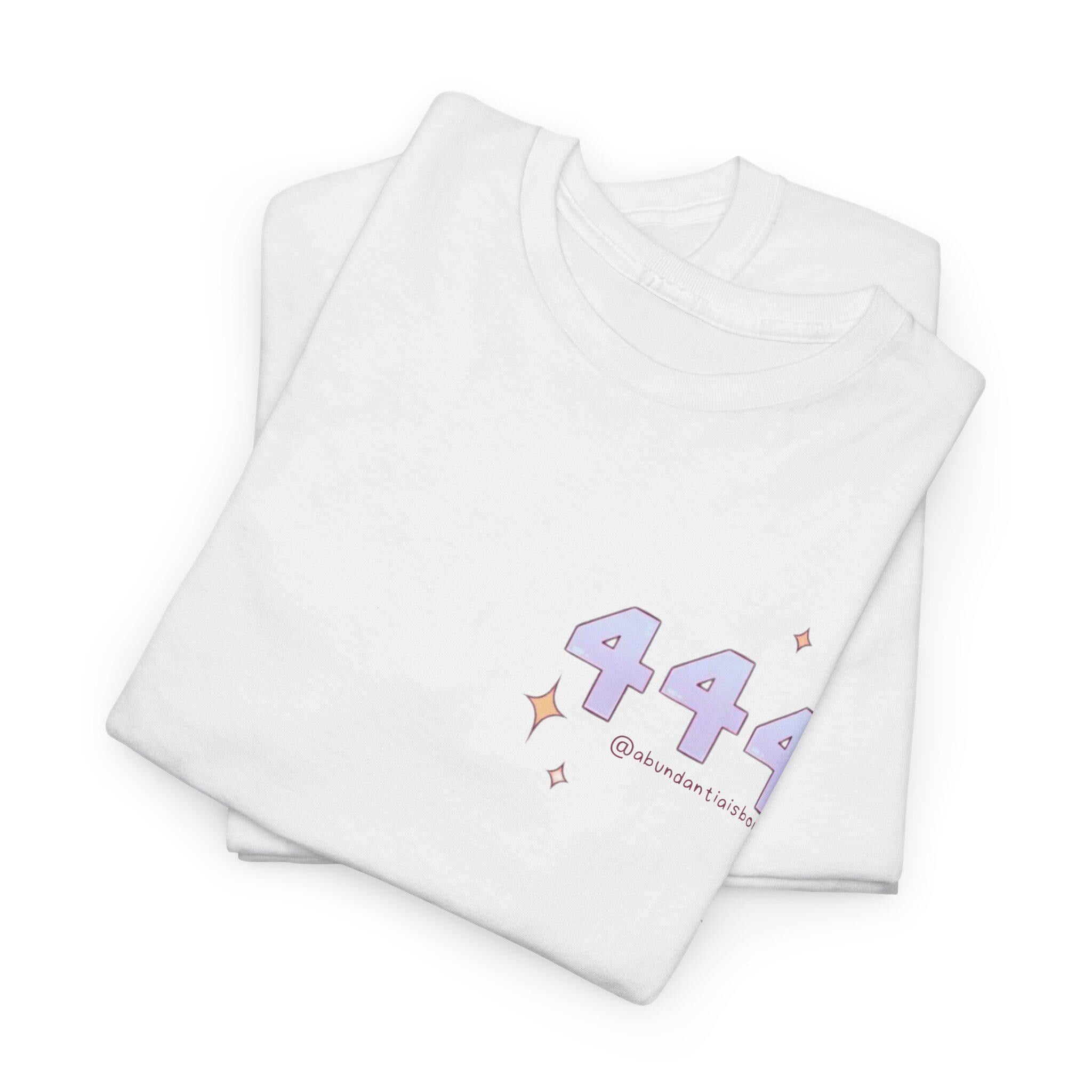 444 Angel Number White TShirt Spiritual Affirmation Shirt Manifestation Graphic Tshirt Gift