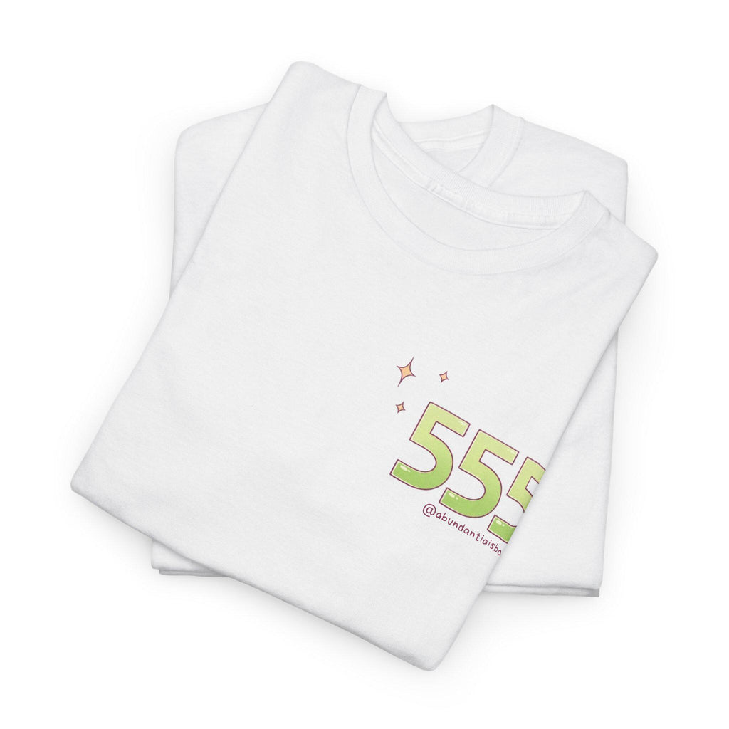 555 Angel Number Affirmation Tee Spiritual Growth Graphic White Tshirt