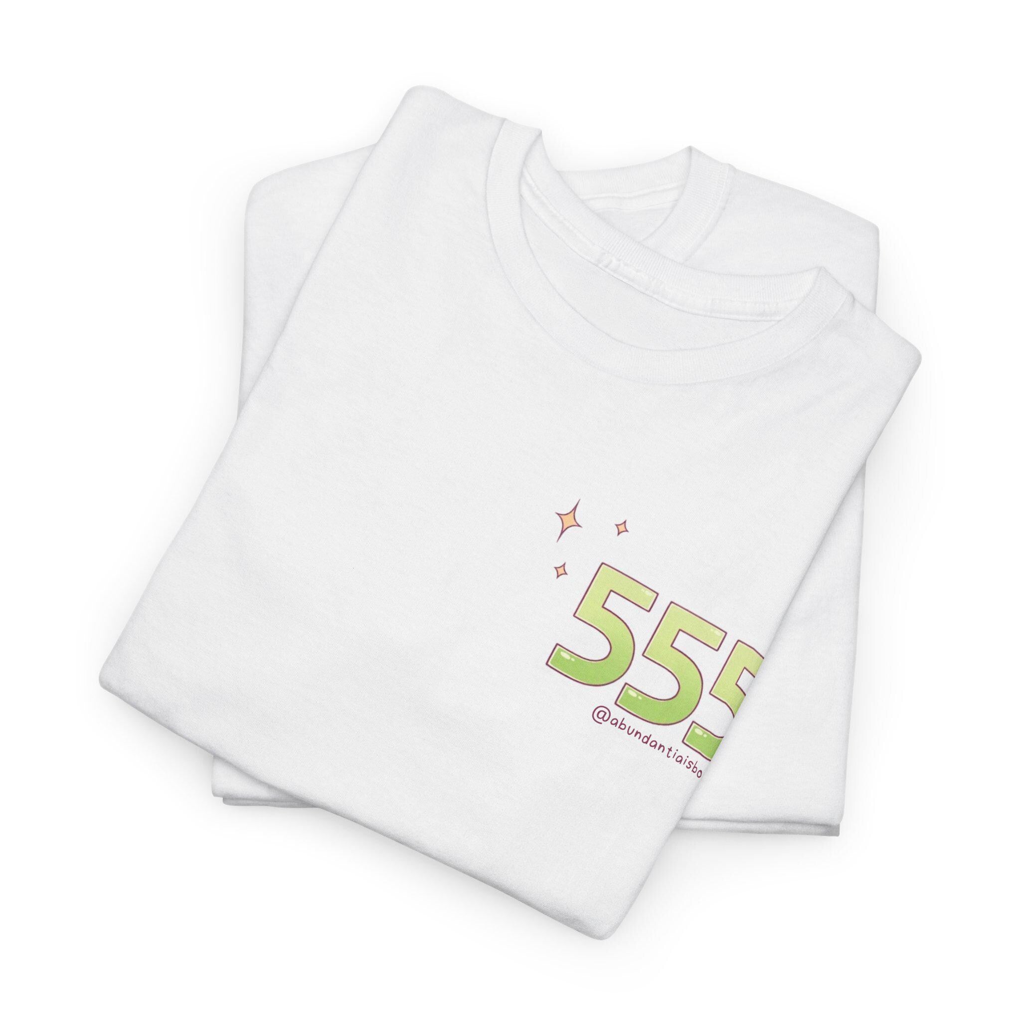 555 Angel Number Affirmation Tee Spiritual Growth Graphic White Tshirt