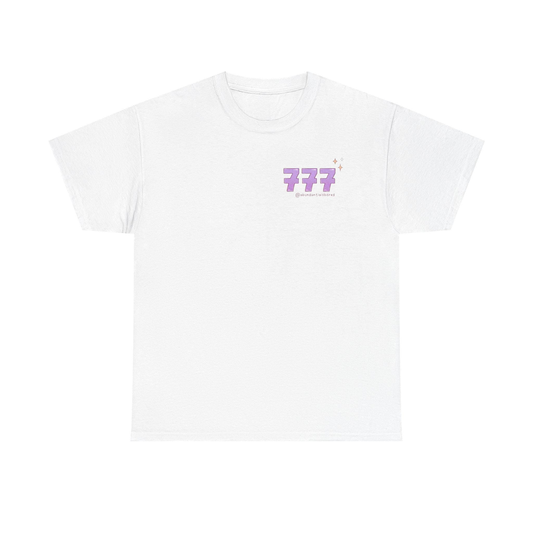 777 Angel Number White Tshirt Lucky Number Tee Spiritual Affirmation Shirt Gift
