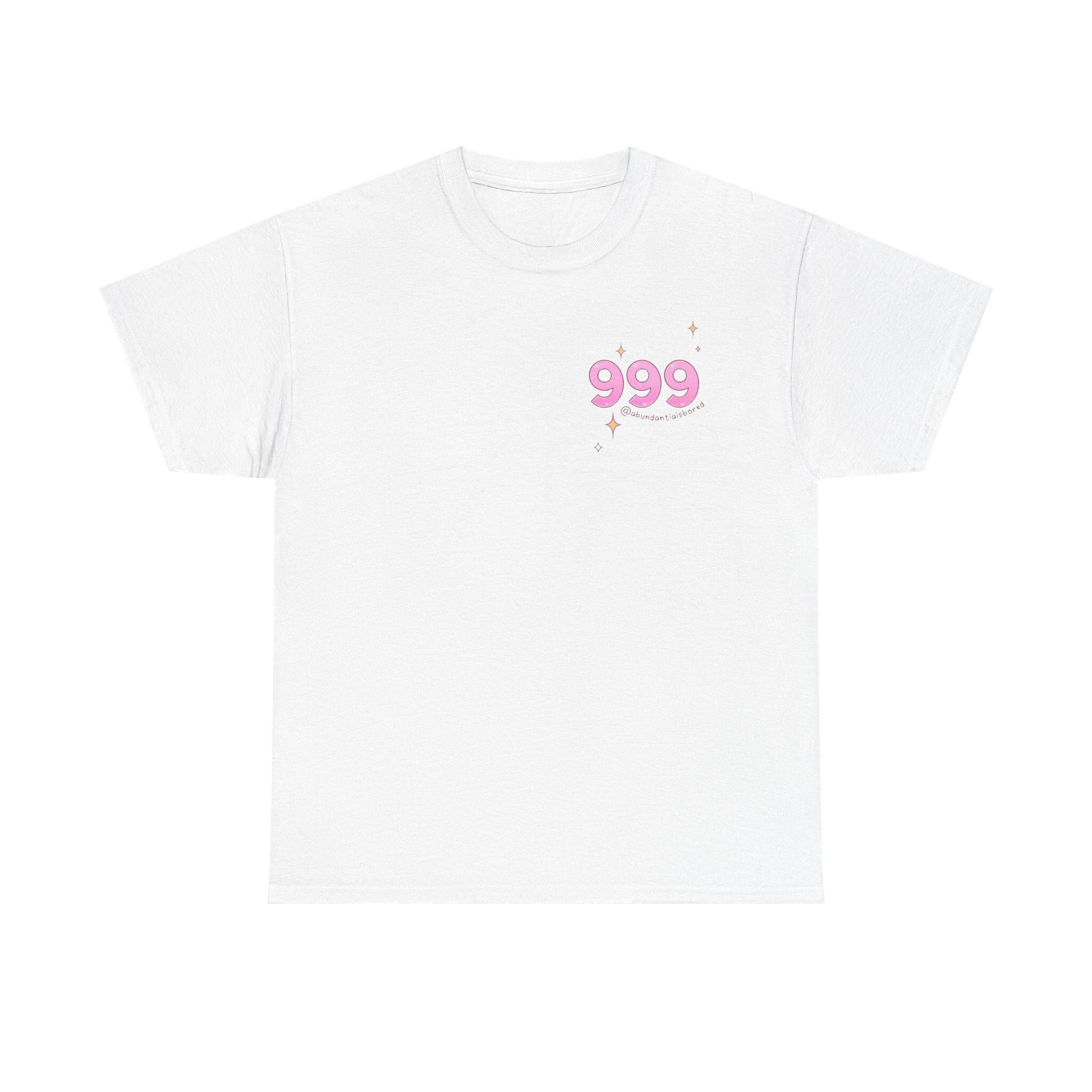999 Angel Number Affirmation TShirt New Beginnings White Tee Manifestation Gift