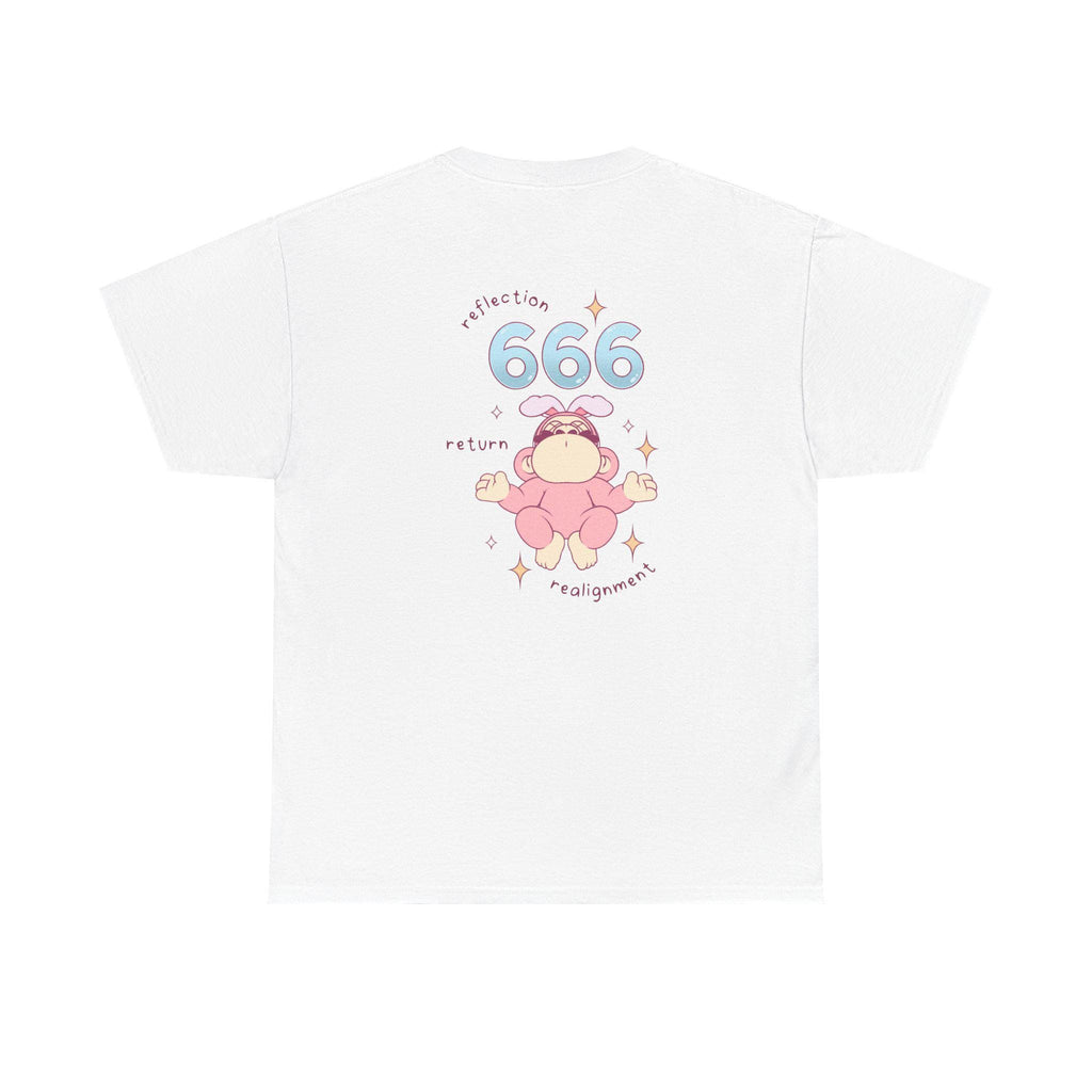 666 Angel Number White T-Shirt Spiritual Awareness Shirt Cute Graphic Tee