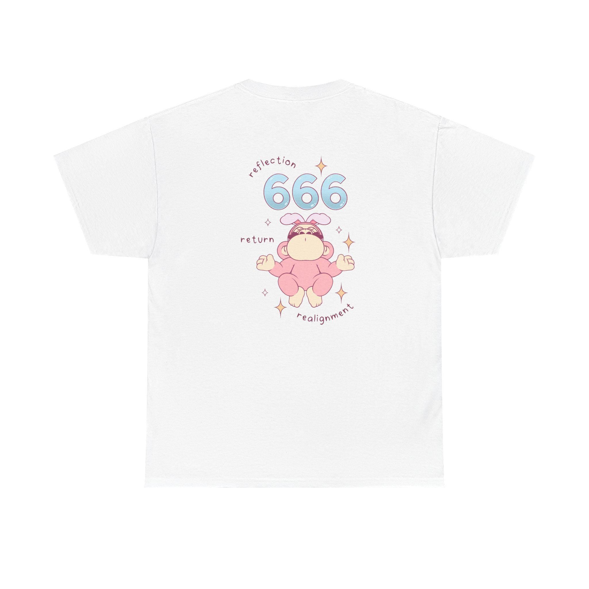 666 Angel Number White T-Shirt Spiritual Awareness Shirt Cute Graphic Tee
