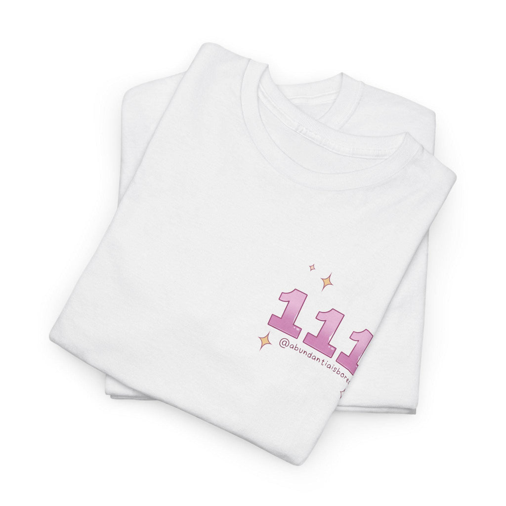 111 Angel Number Affirmation White Tee Manifestation Spiritual Tshirt Gift