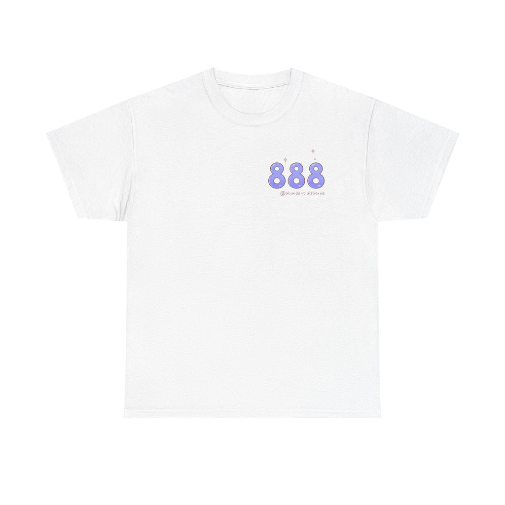 888 Angel Number Tshirt Affirmation Abundance White Tee Meaningful Shirt For Gifting